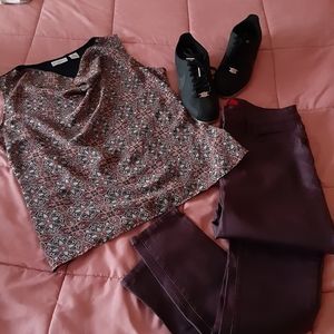 Dark plum sleeveless blouse